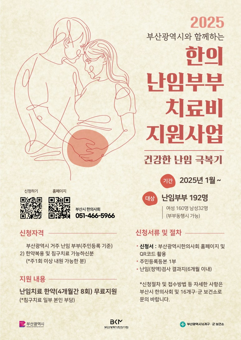 2025년 부산시 난임사업 지정 한의원