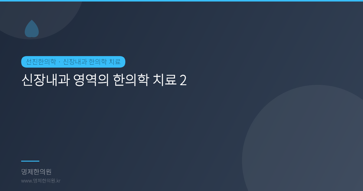 신장내과 영역의 한의학 치료 2